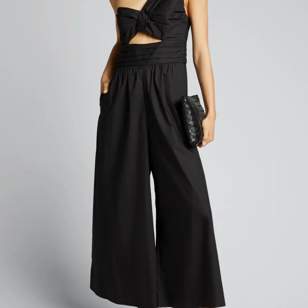A.L.C. Athelia One Shoulder Jumpsuit ALC Black Wide Leg Cutout Cocktail Size 4 - Picture 9 of 13